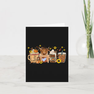 Scottish Highland Cow Sunflower Fall Vibes Coffee Karte