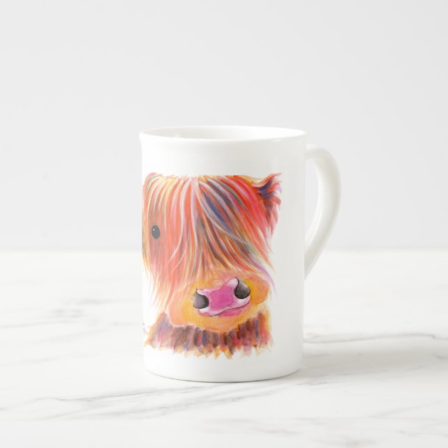 Scottish Highland Cow ' SWEET SATSUMA ' von Shirle Prozellantasse (Vorderseite Rechts)