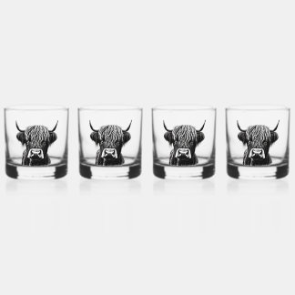 Scottish Highland Cow Whiskey Glasses Whiskyglas
