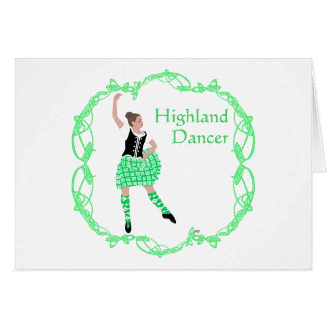 Scottish Highland Dancer Celtic Knüpfarbeit Green (Vorderseite (Horizontal))