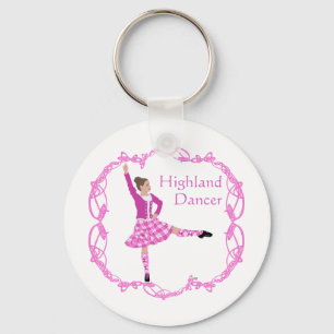 Scottish Highland Dancer Celtic Knüpfarbeit Pink Schlüsselanhänger