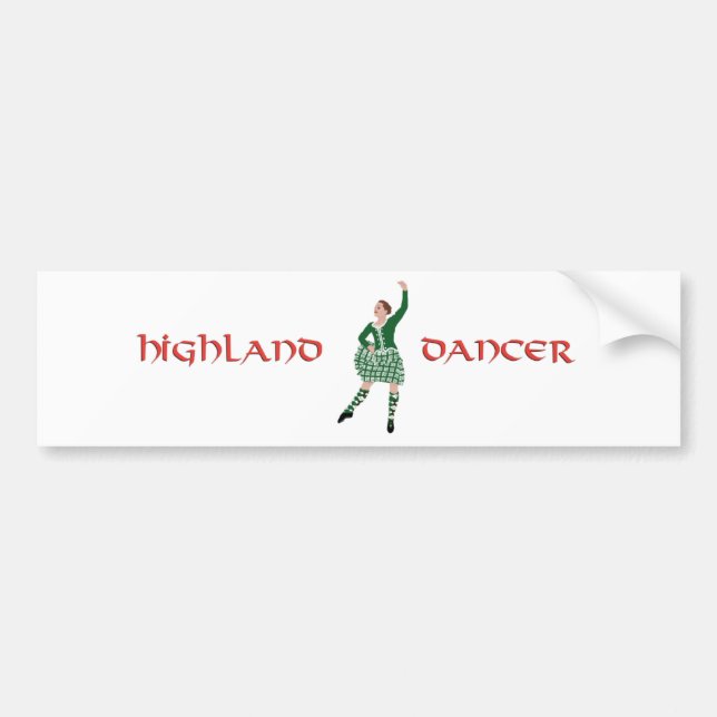 Scottish Highland Dancer Green Autoaufkleber (Vorne)