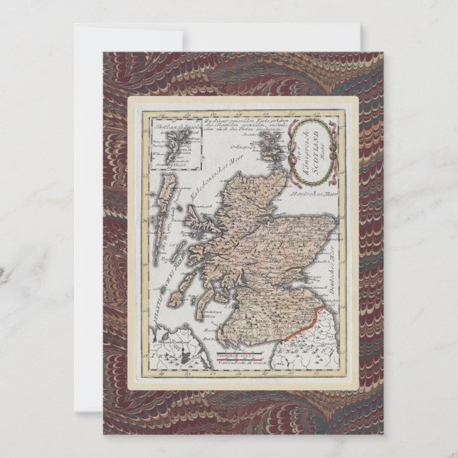 Scottish Highland Festival Antique Karte Elegant (Vorderseite)