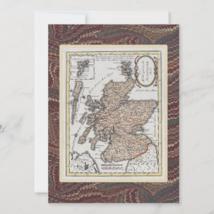 Scottish Highland Festival Antique Karte Elegant