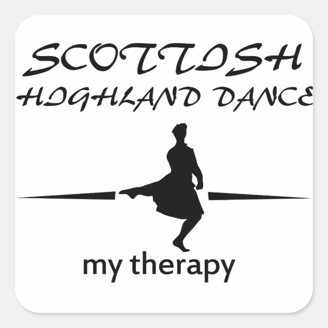 Scottish Highland Tancing Designs Quadratischer Aufkleber (Vorderseite)