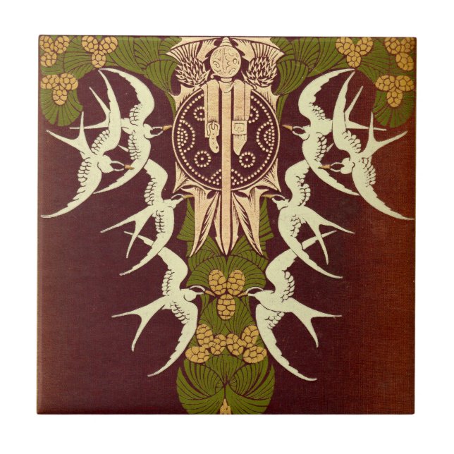 Scottish Highlands Antique Book Cover Fliese (Vorderseite)