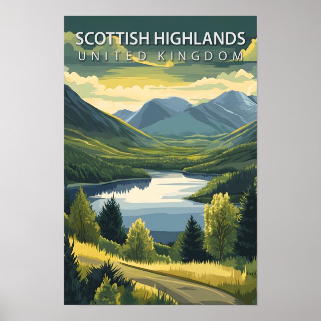 Scottish Highlands United Kingdom Travel Poster (Vorne)