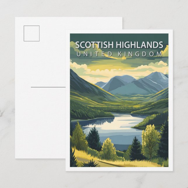 Scottish Highlands United Kingdom Travel Postkarte (Vorne/Hinten)