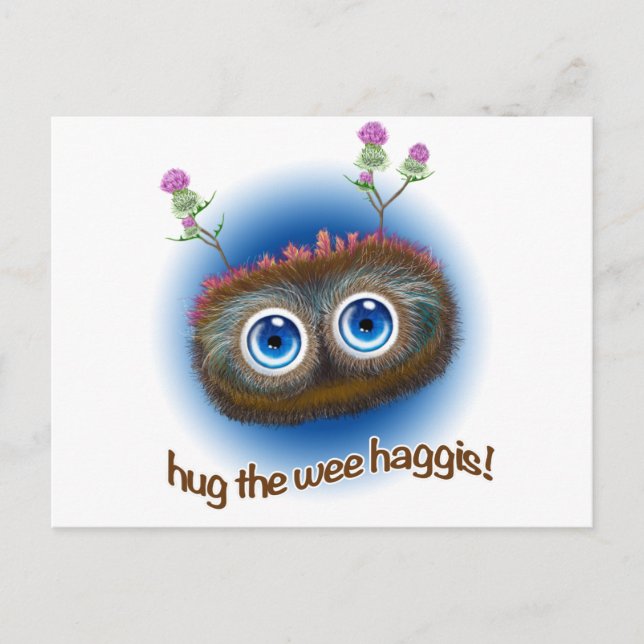 Scottish 'Hoots Toots Haggis' Postkarte (Vorderseite)