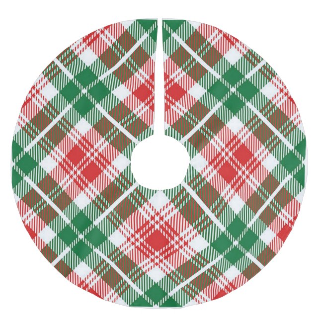 Scottish Kariert Design Christmas Polyester Weihnachtsbaumdecke (Vorderseite)