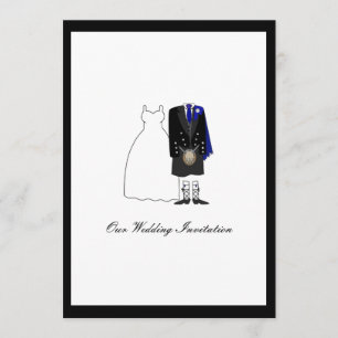 Scottish Kilt Wedding Invitation - Blue & Black Einladung