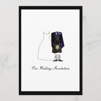 Scottish Kilt Wedding Invitation - Navy Blue Einladung