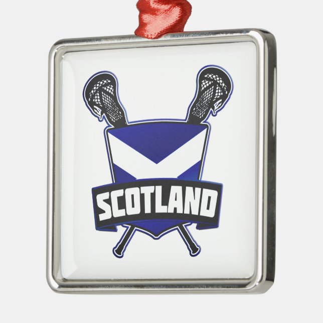 Scottish Lacrosse Logo Silbernes Ornament (Links)