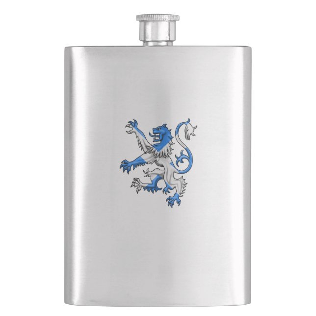 Scottish Lion in St. Andrews Farben Flachmann (Vorderseite)