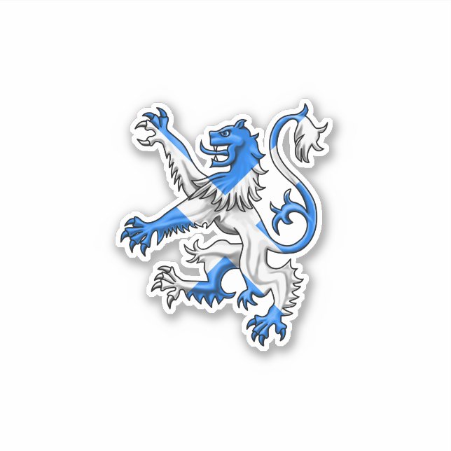Scottish Lion Rampant Saint Andrew Cross Colors Aufkleber (Vorderseite)