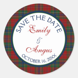 Scottish McLean MacLean Tartan Wedding Rettete ein Runder Aufkleber