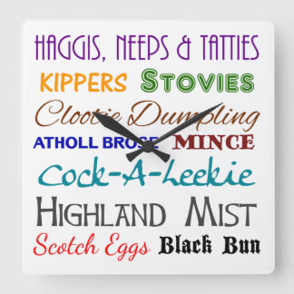 Scottish Nosh - Ecosse Horloge murale des aliments