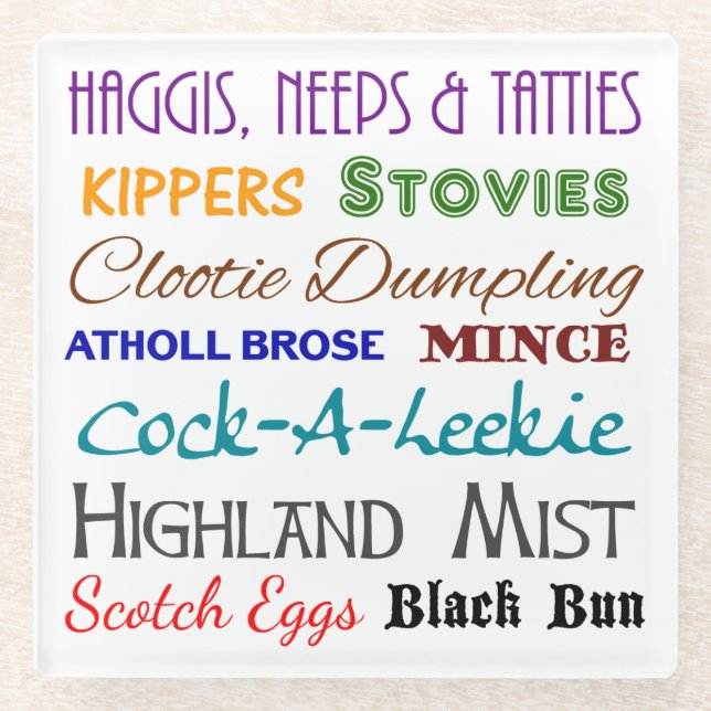 Scottish Nosh - Food from Scotland - Glass Unterse Glasuntersetzer (Vorderseite)