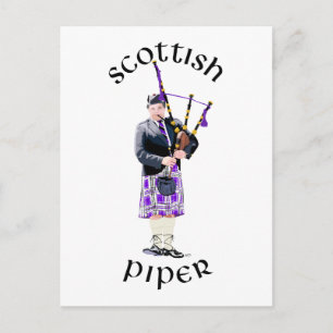 Scottish Piper - Lila Postkarte