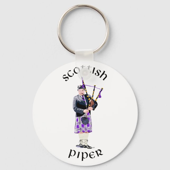 Scottish Piper - Lila Schlüsselanhänger (Vorderseite)