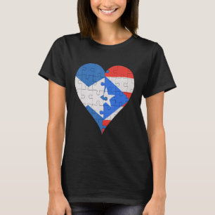 Scottish Puerto Rico Flag Herz T-Shirt