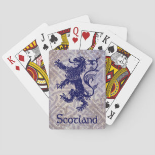 Scottish Rampant Lion Navy Blue Celtic Knot Spielkarten