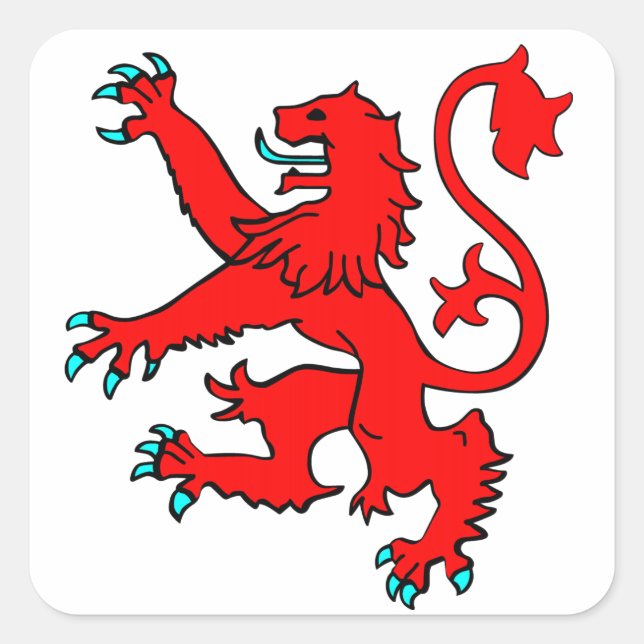 Scottish Rampant Lion Quadratischer Aufkleber (Vorderseite)