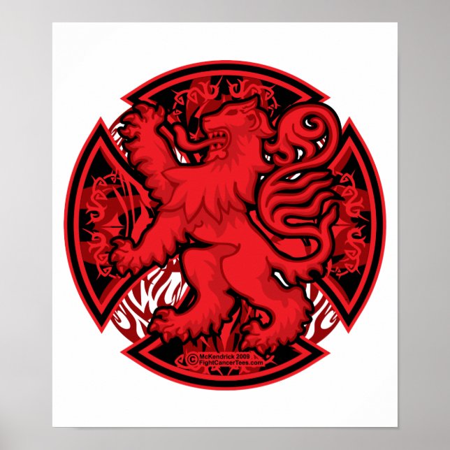 Scottish Red Lion Cross Poster (Vorne)