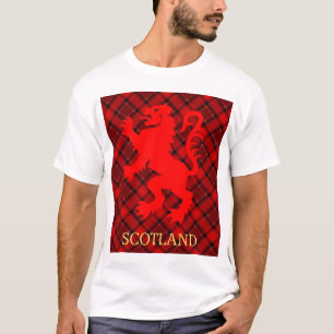 Scottish Red Lion Rampant in Tartan T-Shirt