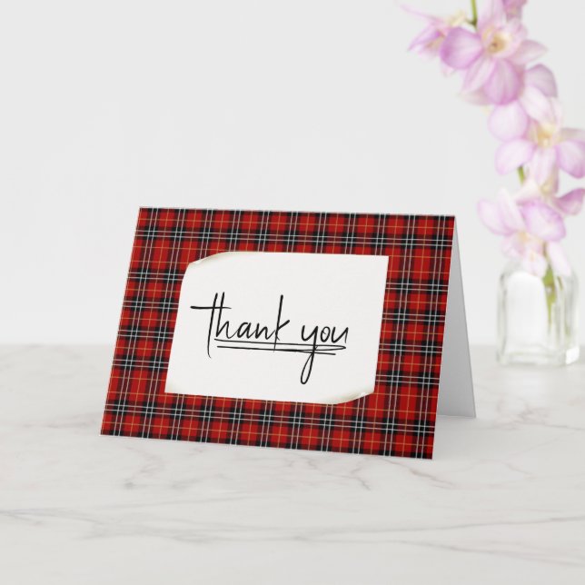 Scottish Red Tartan Kariert Karte (Orchidee)
