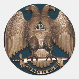 Scottish Rite Aquamarin 32 Grad Runder Aufkleber