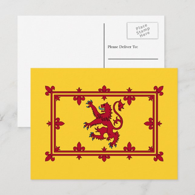 Scottish Royal Banner, Schottland Postkarte (Vorne/Hinten)