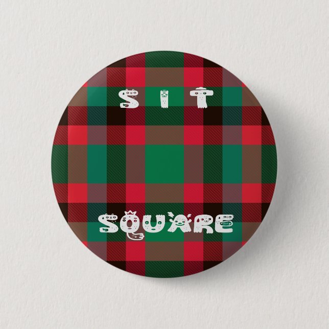 Scottish Royal Checkered Tartan Kariert mit Text Button (Vorderseite)