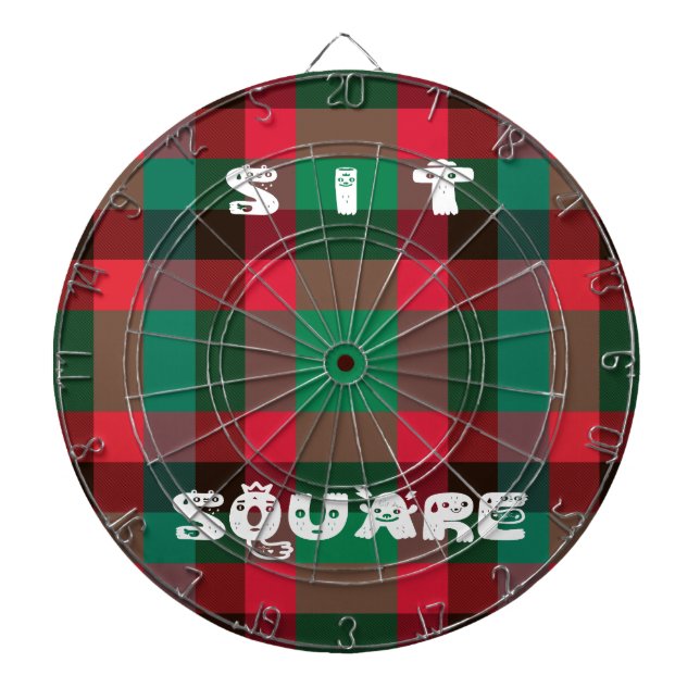 Scottish Royal Checkered Tartan Kariert mit Text Dartscheibe (vorne)