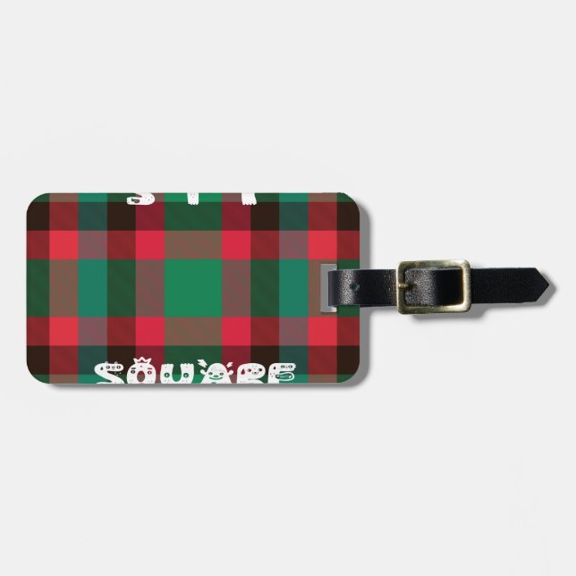 Scottish Royal Checkered Tartan Kariert mit Text Gepäckanhänger (Vorderseite horizontal)