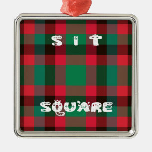 Scottish Royal Checkered Tartan Kariert mit Text Ornament Aus Metall