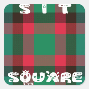 Scottish Royal Checkered Tartan Kariert mit Text Quadratischer Aufkleber