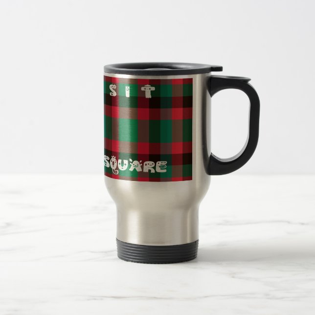 Scottish Royal Checkered Tartan Kariert mit Text Reisebecher (Rechts)