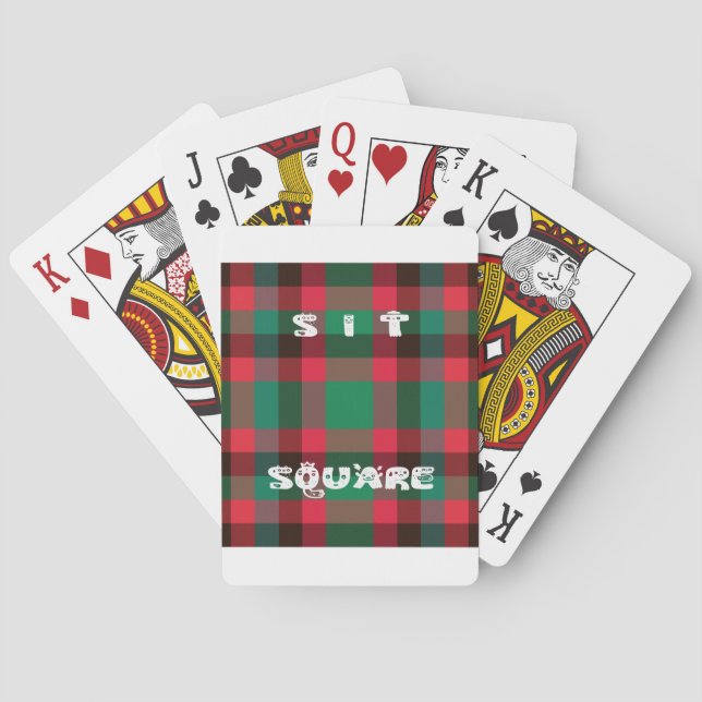 Scottish Royal Checkered Tartan Kariert mit Text Spielkarten (Rückseite)