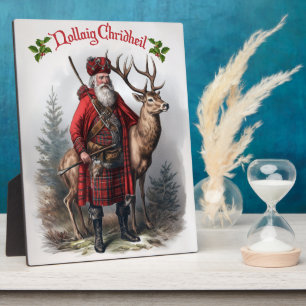 Scottish Santa mit Hirsch Fotoplatte