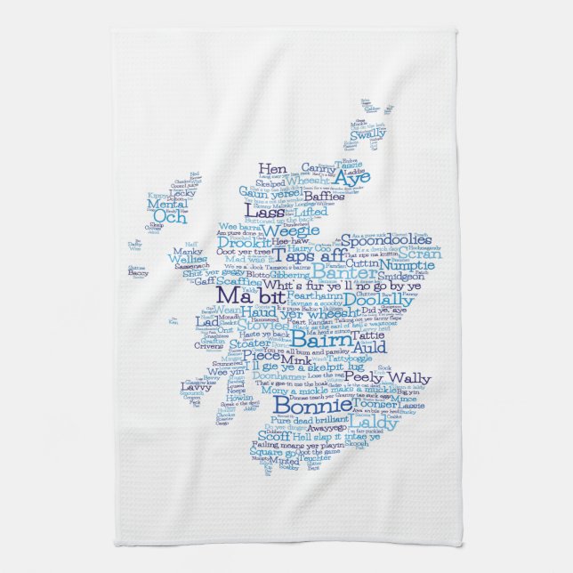 Scottish Slang Word Karte Küchentücher (Vertikal)