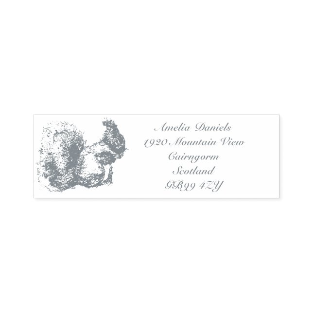 Scottish Squirrel Address Self Inking Kautschuk Br Permastempel (Design)