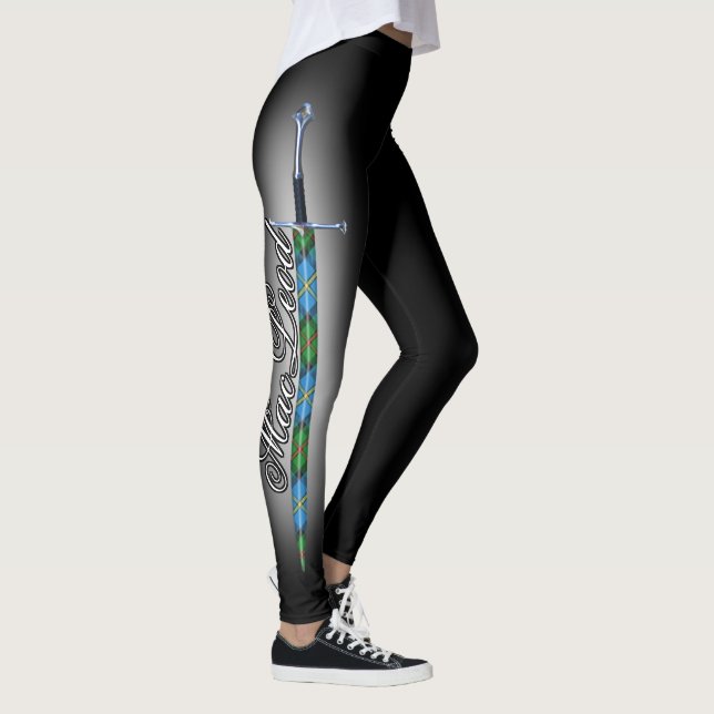 Scottish Steel Clan MacLeod von Harris Tartan Swor Leggings (Rechts)