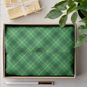 Scottish Style Green White Kariert Seidenpapier