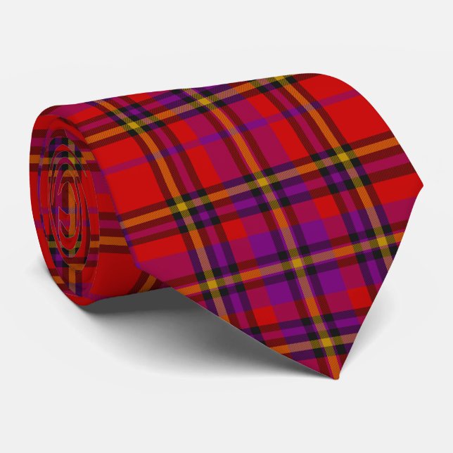 Scottish Tartan Check Cravate rouge violet (Roulé)