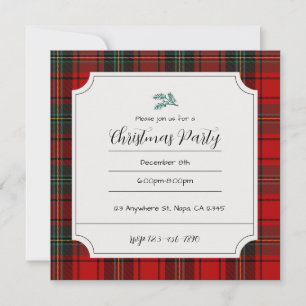 Scottish Tartan Christmas Party individuell anpass Einladung