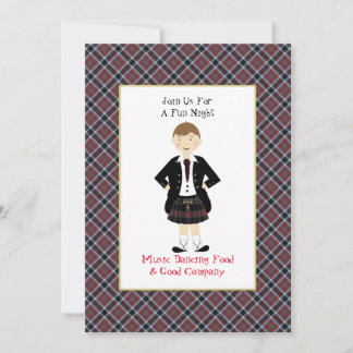 Scottish Tartan Clan Kariert Personalisiertes Part Einladung