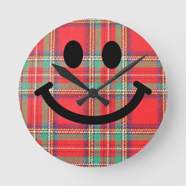 Scottish Tartan Clock Runde Wanduhr (Vorderseite)