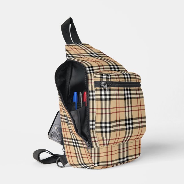 Scottish Tartan Pattern Crossbody Bag (Offen)