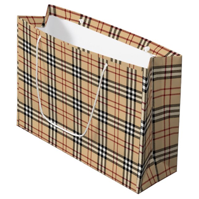 Scottish Tartan Pattern     Große Geschenktüte (Vorderseite Schrägansicht)